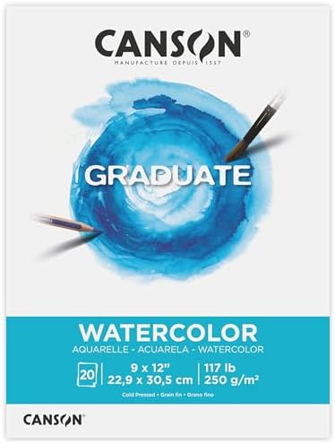 Canson Graduate Watercolor Pad, Foldover, 5.5x8.5 inch, 20 Sheets | Artist Paper for Adults and Students - Painting, Gouache, Mixed Media and Ink Canson