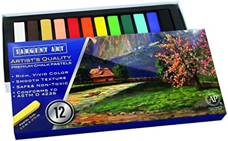 Sargent Art 22-4112 Colored Square Chalk Pastels, 12 Count Sargent Art