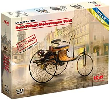 ICM 24042 Plastic Vehicle Model Kit Benz Patent-Motorwagen 1886 (Easy Version = Plastic Wheel-Spokes) - Scale 1:24 Icm