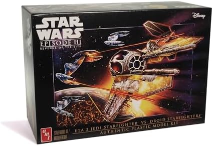 AMT Star Wars: The Phantom Menace Jedi Starfighter vs Droid Fighters - 1:25 & 1:48 Scale Model Kit Amt