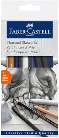 Faber-Castell Charcoal Sketch Set - 7 Piece Charcoal and Pastel Art Supplies Set Faber-Castell