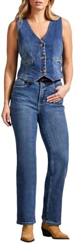 Tribal womens Women's Brooke High-rise Microflare Jeans With Contrast Waistband Tribal