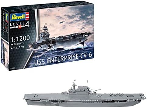 Revell 05824 USS Enterprise CV-6 1:1200 Scale Unbuilt/Unpainted Plastic Model Kit Revell