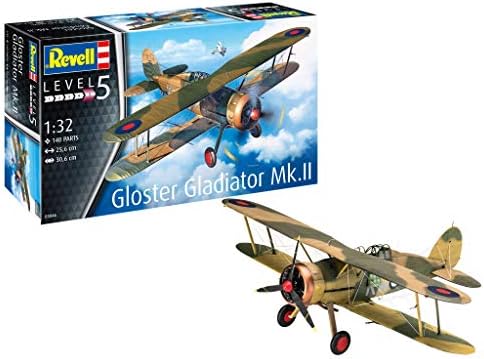 Revell 03846 Gloster Gladiator Mk. II, Flugzeugmodell 1:32, 26,2 cm Model Kit, Unvarnished Revell