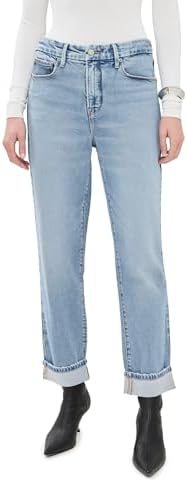 Good American Women's The Weekender Cuffed Jeans Good American