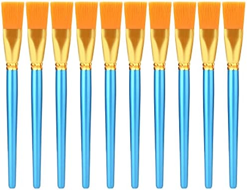 Набор из 10 плоских кистей Aiex для акварели и акрила, синтетические нейлоновые кисти для живописи. Aiex