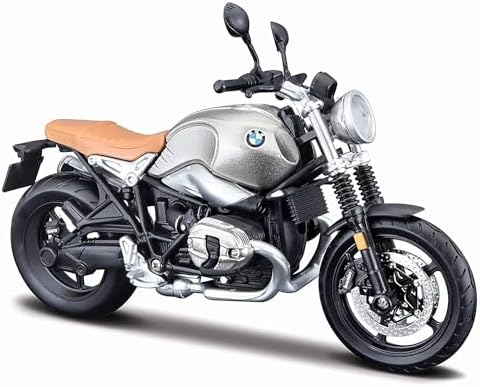 Maisto M32701 BMW R Nine T Scramble Motorbike-1:12 Scale-Incredibly Detailed Die-Cast Replica Collectible Motorcycle Model, Silver Maisto