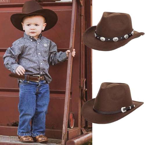 UTOWO Kids Western-Cowboy-Hat Felt-Cowgirl-Hat for Little Kids Wide Brim Fedora Hat Utowo