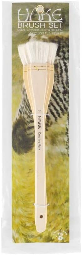 Creative Mark Hake Brush Sets - Hake Brush Set Paintbrush Soft White Hair Stitch-Tied Used for Wash and Background Work - [Hake Large Set of 3] Creative Mark