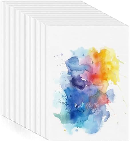 300 Sheets Watercolor Paper, 140 lb/300 GSM Cold Press Watercolor Paper Bulk White Water Color Paper Cotton Paper for Kids Child Students Adults Artists Beginners Drawing Gift Cards(4 x 6 Inch) Prudiut