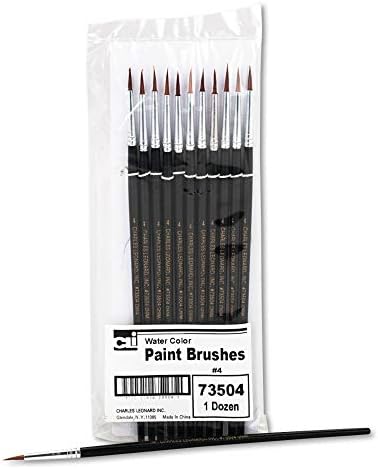 Brushes Water Color Pointed #4 9/16 Supplies Camel Hair 12 Ct Arts & Crafts Chl73504 Charles Leonard Charles Leonard