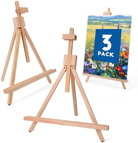 ESRICH Tabletop Easels for Painting,Painting Easel A-Type Adjustable Wooden Tabletop Easel Holds Highest to 21" Canvas Portable Desktop Easel Suitable for Artists, Beginners, Students (1Pack) ESRICH