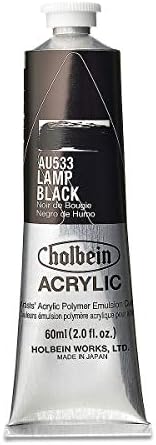 Holbein - Artist Heavy Body Acrylic - 60ml Tube - Lamp Black Holbein