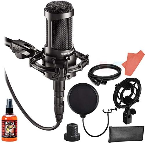 Audio-Technica AT2035 Cardioid Condenser Microphone Bundle with Shockmount, Pop Filter, 10-Ft XLR, Cleaning Kit, and More Audio-Technica