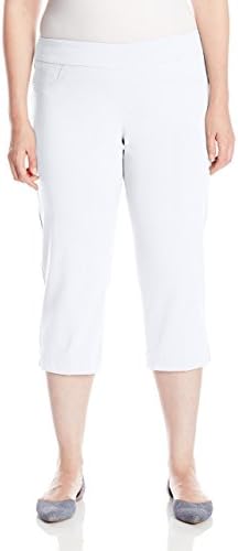 SLIM-SATION Women's Plus Size Wide Band Pull-on Straight Capri with Tummy Control SLIM-SATION