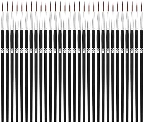 Набор из 100 мини-кистей для тонкой прорисовки деталей масляной, акриловой и акварельной живописи Peutier