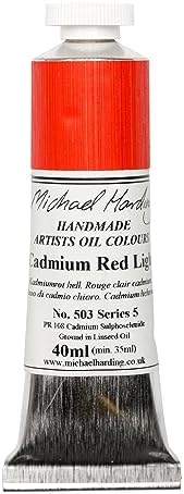 Michael Harding Artist Oil Colours, Cadmium Red Light, 40ml Tube, 50340 Michael Harding