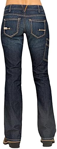 ARIAT Women's Rebar Mid Rise Durastretch Riveter Work Bootcut Jeans Blue 27 LNG Ariat