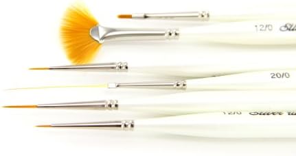 Silver Brush Limited NUM-2406S Ultra Mini Detail Set, Paintbrushes for Watercolor, Gouache, Inks, Dyes, Acrylic, & Heavy Body Paints, Set of 6, Short Handle Silver Brush Limited