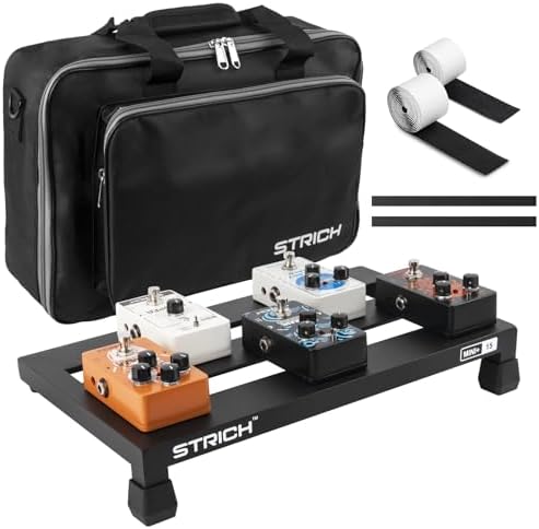 STRICH Guitar Pedal Board Aluminum Alloy 0.83lb Super Light Effect Pedalboard 15'' x 5.7'' with Carry Bag, MINI 15 STRICH