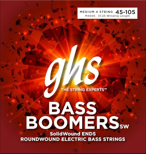 GHS Bass Boomers - SolidWound Ends - 4-String Bass String Set - 45-105 - Medium Gauge - M4045 Set GHS Strings