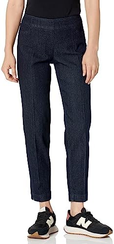 SLIM-SATION Women's Petite Wide Band Pull on Ankle Pants SLIM-SATION