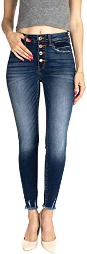 Kan Can Women's High Rise Distressed Super Skinny Jeans Kan Can