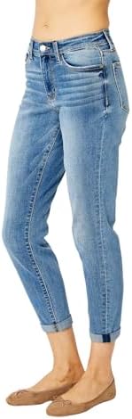 Judy Blue Women's Mid-Rise Cuffed Slim Fit Jeans Judy Blue