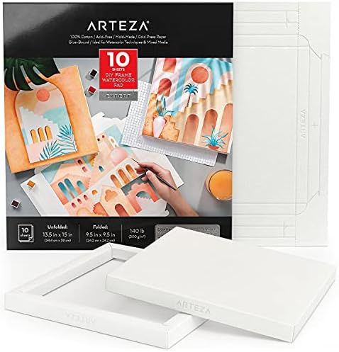 Скетчбук для акварели ARTEZA, 10 листов, 300 г/м², трансформирующийся в 3D холст ARTEZA