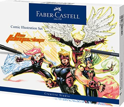 Faber-Castell 3D Comic Illustration Set - 11 Piece Pitt Artist Pen and Pencil Set Faber-Castell