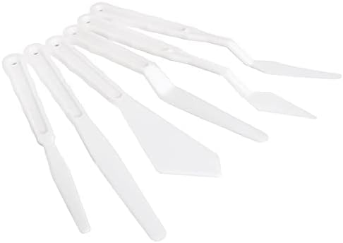 Daycount 6Pcs Plastic Spatula Palette Knife Painting Mixing Scraper Set Spatula Knives for Artist Oil Painting Tools Painting DEVILMAYCARE