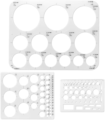Набор из 3 пластиковых круговых трафаретов для черчения, 3 различных размера, надежные и удобные инструменты для геометрических рисунков Hariendny