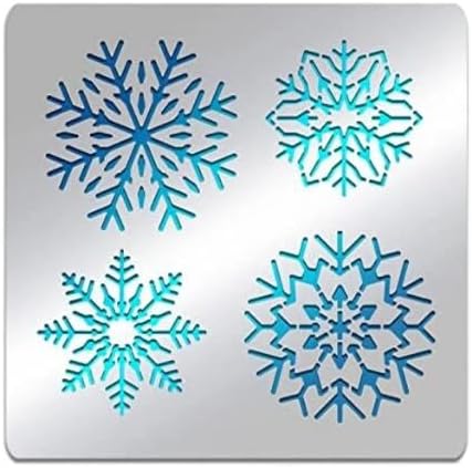 Beautiful Snowflakes Reusable Metal Journal Planning Stencils Stainless Steel Stencils for Painting Notebook Diary Painting On Wood Floor Wall Furnitur Engraving Bookmark Crafts DIY Art Kbatuo