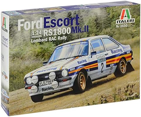 Модель автомобиля Ford Escort RS1800 MKII Lombard RAC в масштабе 1:24 от Italeri, для коллекционеров старше 14 лет Italeri