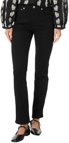 Madewell Women's Midrise Stovepipe in Black Rinse Wash Madewell