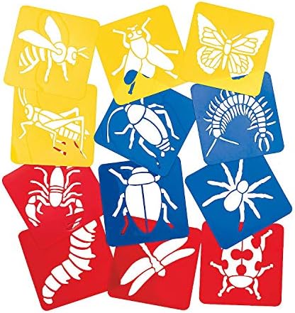 Fun Express Big Bug Stencils - 12 Pieces - Educational and Learning Activities for Kids Fun Express