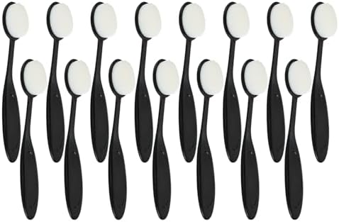 PATIKIL Blending Brushes for Crafts, 15 Pcs 4# Plastic Ink Blending Brushes Tool for Card Making Painting Card Making Stamping, Black(Brown Hair) Patikil