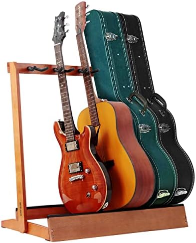 Nefelibata Multiple Guitar Stand 5 Holders Wooden Guitar Stands Floor Rack for Guitars and Case,Electric,Acoustic Guitar, Bass, Cello-German Ash wood Nefelibata