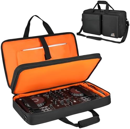 DJ Controller Case Compatible with Pioneer DDJ-FLX4/DDJ-REV1/DDJ-400/DDJ-SB3/DDJ-RB,Padded DJ Controller Storage Bag Fits for Numark Mixtrack Pro FX/Platinum FX/Roland DJ-202 and Accessories Lefor·Z