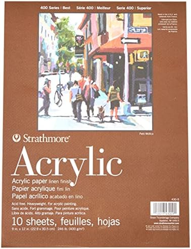 Strathmore Acrylic Paper Pad 9"X12"-10 Sheets -430900 Strathmore