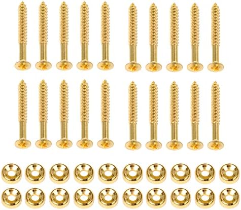 Lovermusic Gold Guitar Neck Joint Ferrules Bushing with Screws Guitar Accessories for Electric Guitar Pack of 20 Lovermusic