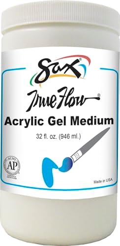 Sax - 442142 True Flow Acrylic Gel Medium - 1 Quart Dries to a Clear High Gloss, 32 Fl Oz (Pack of 1) Sax