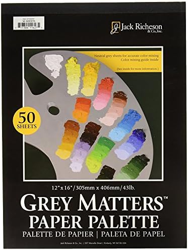 Jack Richeson Grey Matters Paper Palette, 12 by 16-Inch, 50 Sheets - JACK-100281 Jack Richeson