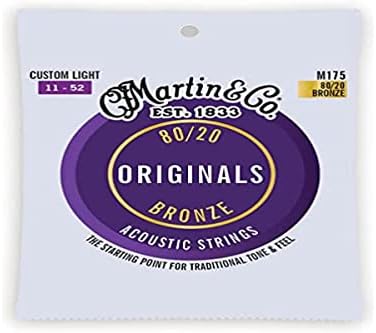 MARTIN C.F Original M175 80/20 Bronze, Custom Light-Gauge (11-52) Acoustic Guitar Strings (41Y20M175) Martin