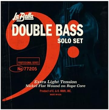 La Bella 7720S Double Bass Solo Extra Light Tension Nickel Flat Wound on Rope Core String La Bella