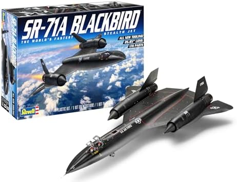 Revell Level 5 Model Kit Lockheed SR-71A Blackbird Stealth Aircraft The World's Fastest Stealth Jet 1/48 Scale Model Revell