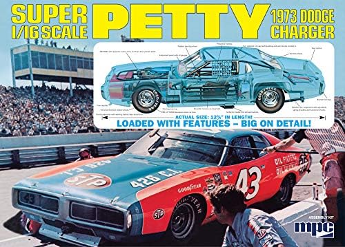 Round 2 MPC Richard Petty 1973 Dodge Charger 1:16 Scale Model Kit (MPC938) Mpc