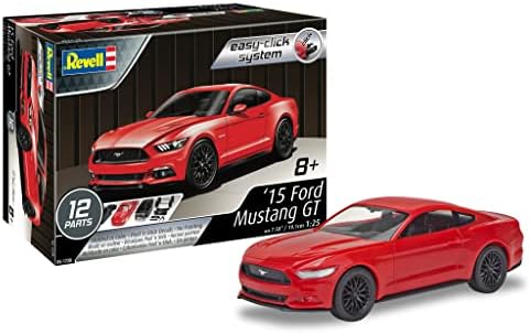 Revell 85-1238 2017 Ford Mustang GT Model Car Kit 1:25 Scale 12-Piece Skill Level 2 Plastic Easy-Click Model Building Kit, Red Revell