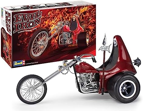 Revell 17325 Evil Iron Trike 1:8 Scale 153-Piece Skill Level 5 Model Motorcycle Bike Building Kit, White Revell