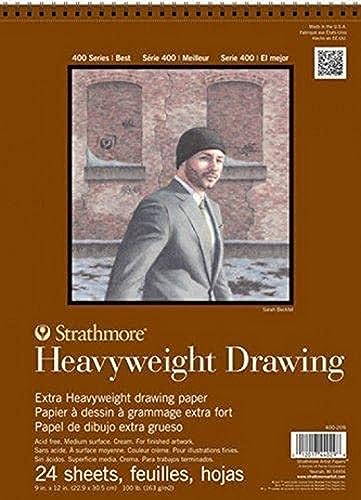 Strathmore 400 Series Heavyweight Drawing Pad, Medium Surface, 14"x17" Wire Bound, 24 Sheets Strathmore